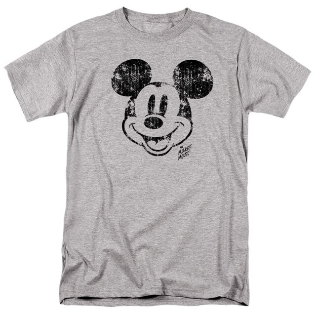 Disney Heren mickey mouse distressed gezicht t-shirt UTTV5257_sportheather large