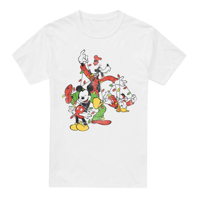 Disney Heren mickey & friends feeënlichtjes kerst t-shirt UTTV5270_white large