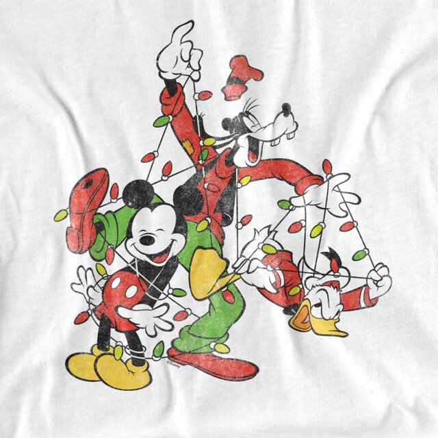 Disney Heren mickey & friends feeënlichtjes kerst t-shirt UTTV5270_white large