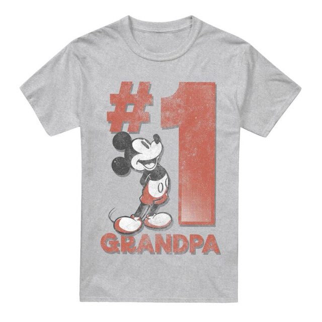 Disney Heren nummer 1 opa mickey mouse t-shirt UTTV5051_sportheather large