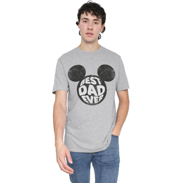 Disney Heren best dad ever mickey mouse t-shirt UTTV5049_sportheather large