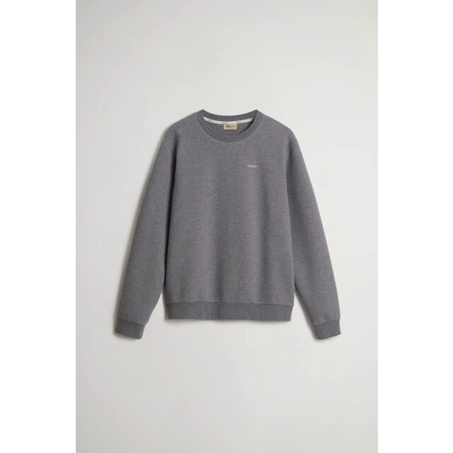 Woolrich Men logo interlock crewneck melange charcoal 159157418 large