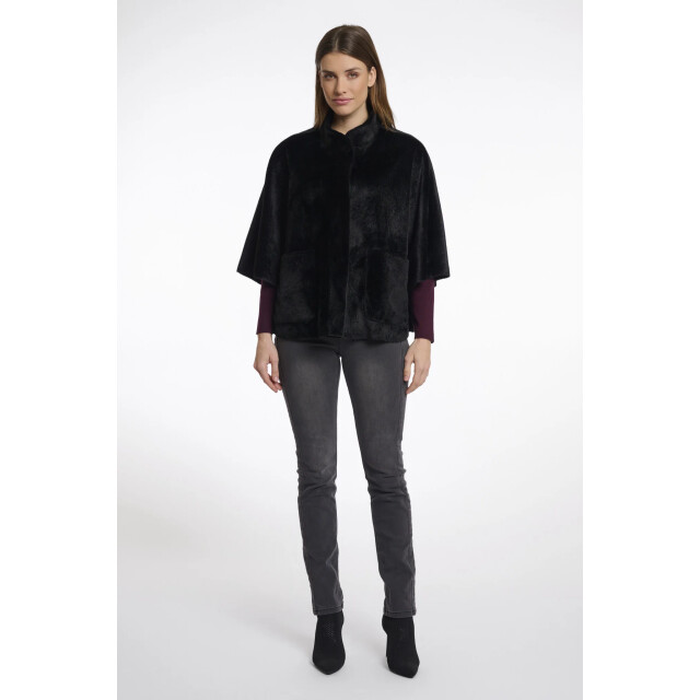 Rino & Pelle Dewi.7002511 faux fur cape black Dewi.7002511 Black large