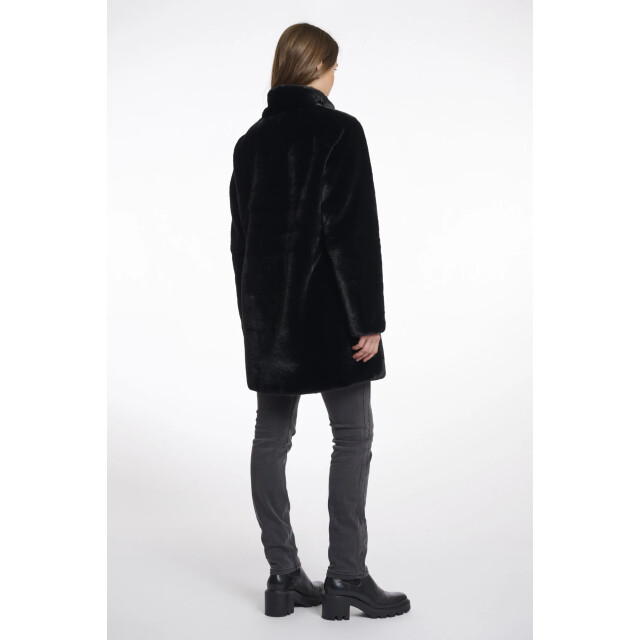 Rino & Pelle Nonna.7002511 single breasted fake fur coat black Nonna.7002511 Black large