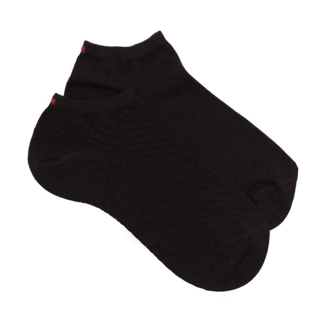 Tommy Hilfiger Dames effen enkelsokken met textuur (set van 2) UTNA697_black large