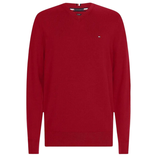 Tommy Hilfiger Heren sweater top katoenmix v hals UTNA544_red large