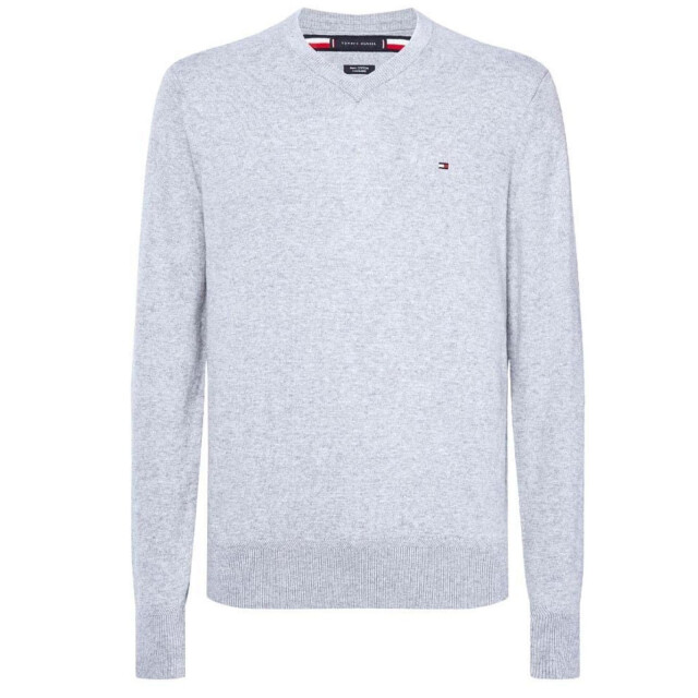 Tommy Hilfiger Heren sweater top katoenmix v hals UTNA544_grey large