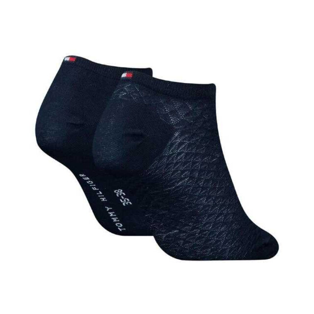 Tommy Hilfiger Dames effen enkelsokken met textuur (set van 2) UTNA697_navy large