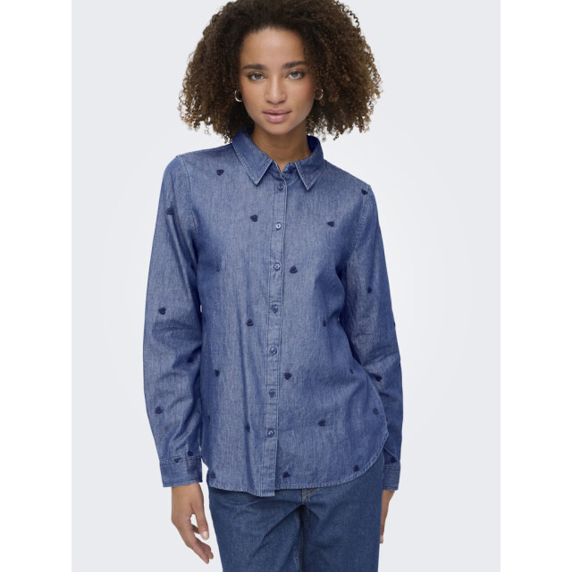Jacqueline de Yong Jdylove ls embr shirt blue denim 4300.35.0006 large