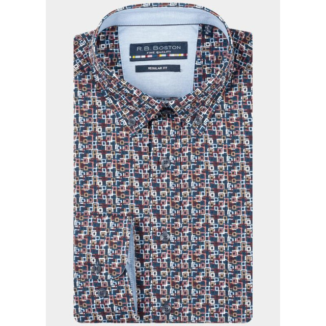R.B. Boston Casual hemd lange mouw regular fit 100% cotton 527670/440 191334 large