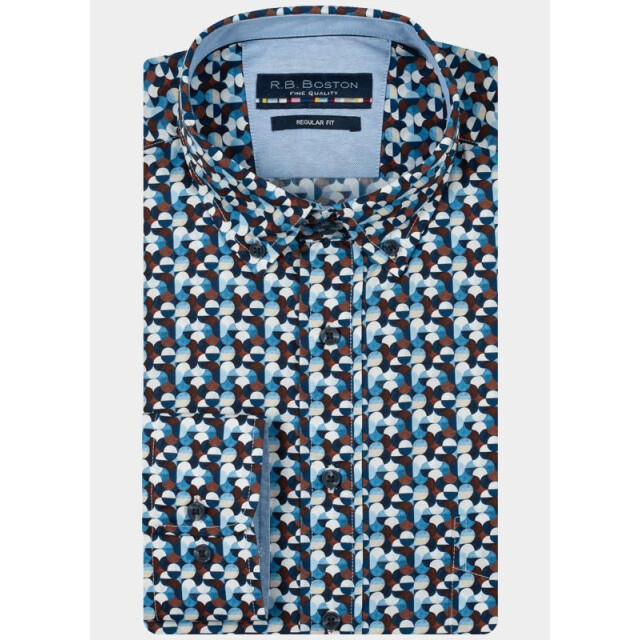 R.B. Boston Casual hemd lange mouw regular fit 100% cotton 527670/607 191340 large