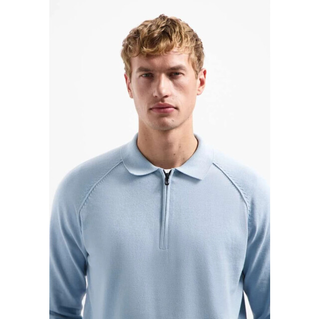 No Excess Pullover polo half zip solid dusty blue 29230962SN-138 large