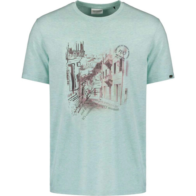 No Excess T-shirt crewneck melange chest prin ice 27340263-151 large