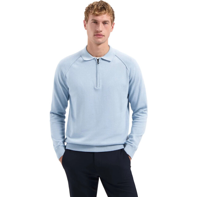 No Excess Pullover polo half zip solid dusty blue 29230962SN-138 large