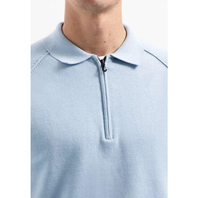 No Excess Pullover polo half zip solid dusty blue 29230962SN-138 large