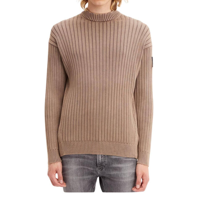 Calvin Klein Heren geribbelde sweater top UTNA391_brown large