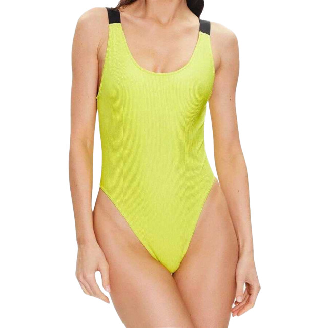 Calvin Klein Eendelig badpak met contrastlogo voor dames UTNA1050_yellow large