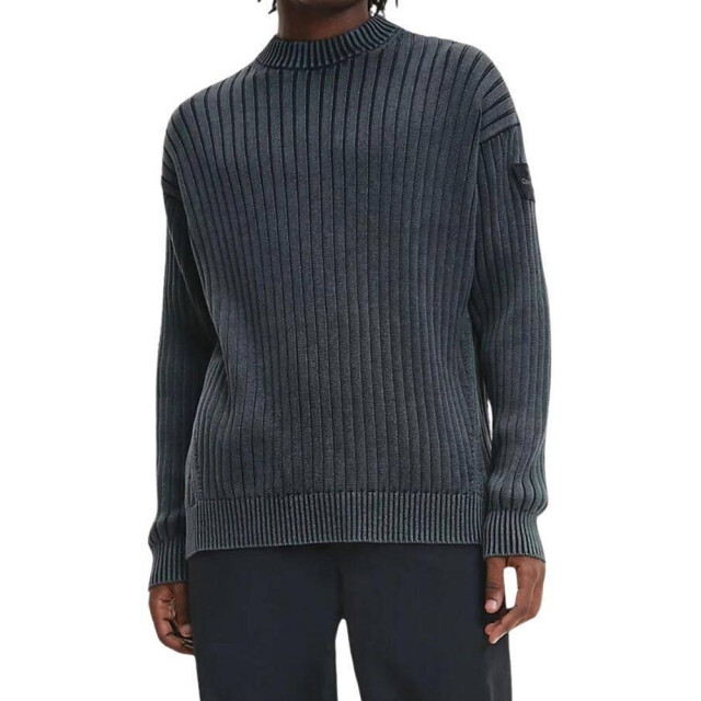 Calvin Klein Heren geribbelde sweater top UTNA391_graphite large