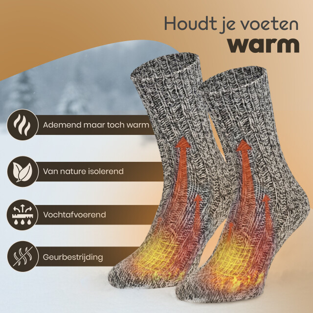 ARIESZZZ Norweger geitenwollen sokken 6 pack 50% wol extra warm & ademend anti-zweet unisex winter- & zomersokken Arieszzz Norweger Geitenwollen Sokken - 6 Pack  - 50% Wol - Extra Warm & Ademend - Anti-Zweet - Unisex Winter- & Zomersokken large