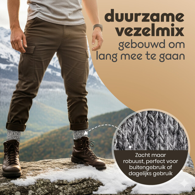 ARIESZZZ Norweger geitenwollen sokken 6 pack 50% wol extra warm & ademend anti-zweet unisex winter- & zomersokken Arieszzz Norweger Geitenwollen Sokken - 6 Pack  - 50% Wol - Extra Warm & Ademend - Anti-Zweet - Unisex Winter- & Zomersokken large