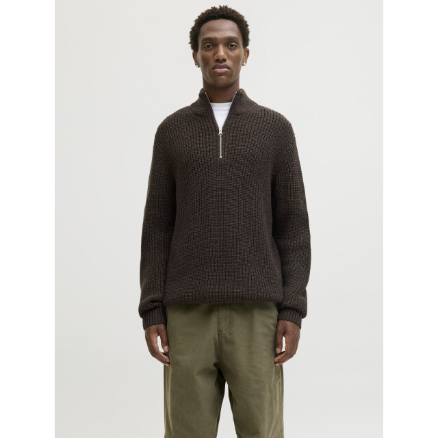 Jack & Jones jorbleecker knit half zip bf 12290085 mulch 05711.870.0055 large