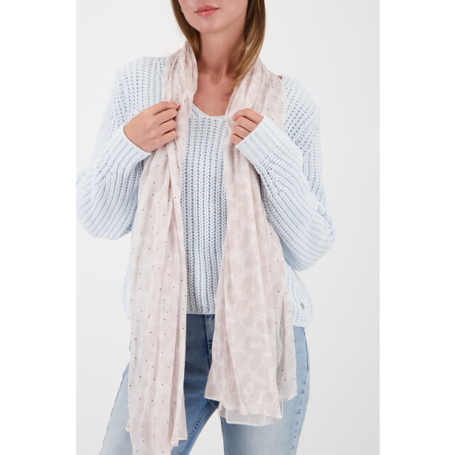 Monari  scarf with leopard print 809678 196 lattemacchiato pattern 06811.840.0144 large