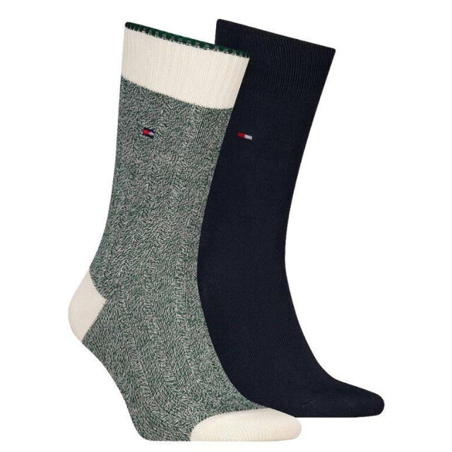 Tommy Hilfiger Sokken met contrastdetail voor heren (set van 2) UTNA1120_navygreen large