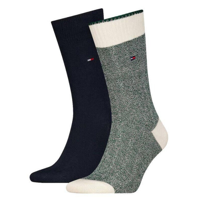 Tommy Hilfiger Sokken met contrastdetail voor heren (set van 2) UTNA1120_navygreen large