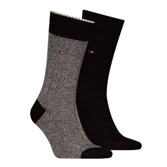 Tommy Hilfiger Sokken met contrastdetail voor heren (set van 2) UTNA1120_whiteblack large