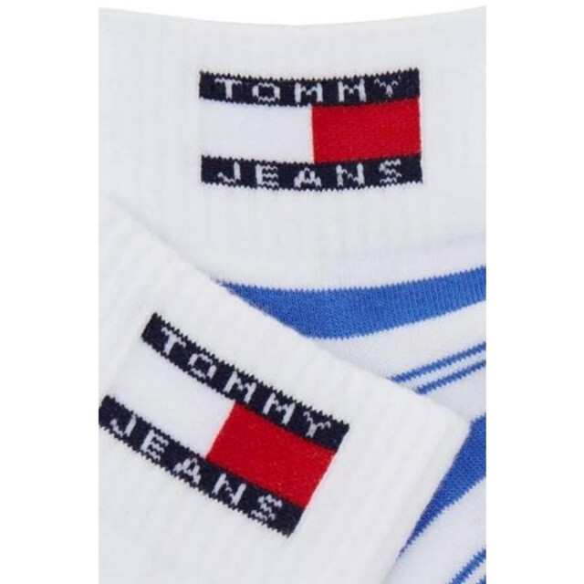 Tommy Hilfiger Heren contrast gestreepte sokken (set van 2) UTNA1024_whiteblue large