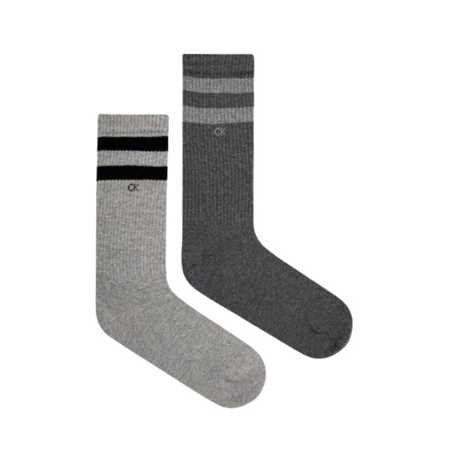 Calvin Klein Heren contrast gestreepte melange sokken UTNA723_grey large