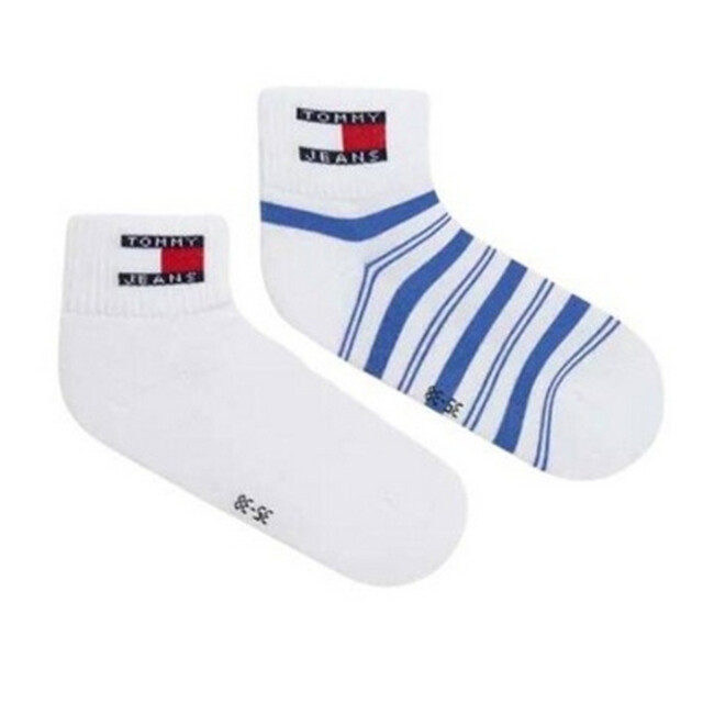 Tommy Hilfiger Heren contrast gestreepte sokken (set van 2) UTNA1024_whiteblue large