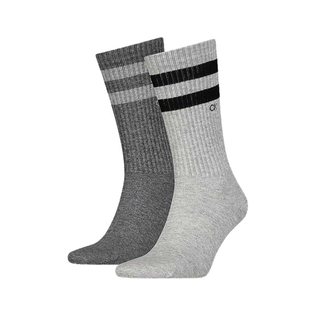 Calvin Klein Heren contrast gestreepte melange sokken UTNA723_grey large