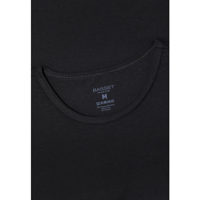 Basset Dames/heren bamboe t-shirt ronde hals 31060-Zwart large