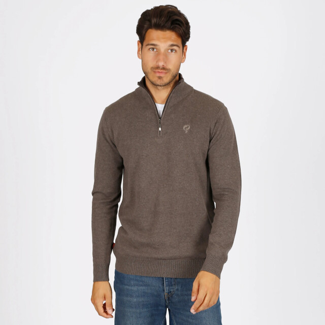 Q1905 Trui kralingen donker taupe melange QM2354423-839-1 large