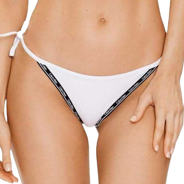 Calvin Klein Dames bikinibroekje met contrast detail zijband UTNA487_white large