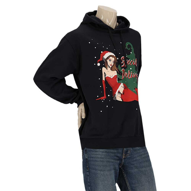 Apollo Heren foute kersttrui hoodie foute kerst print donker 000166999005-CombA large