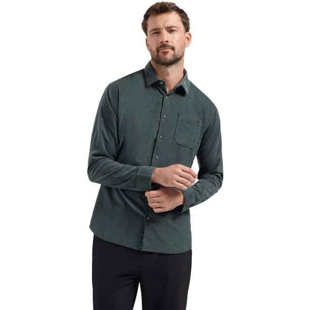 No Excess Shirt herringbone fine corduroy dark steel 30431143-124 large