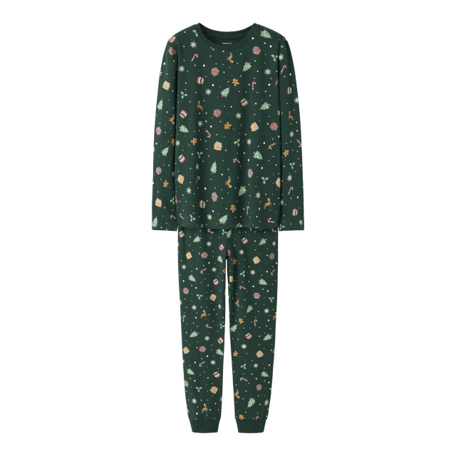 Name It Unisex kinder kerst pyjama set nknvismas groen 13234977-Botanical Garden Xmas AOP large