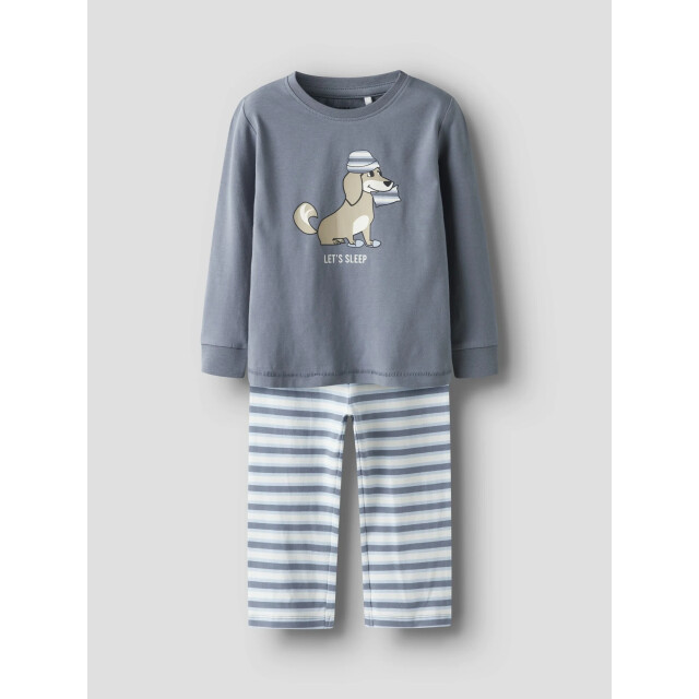 Name It Jongens lange pyjama set nmmramel gestreept grijs 13249344-Flint Stone large