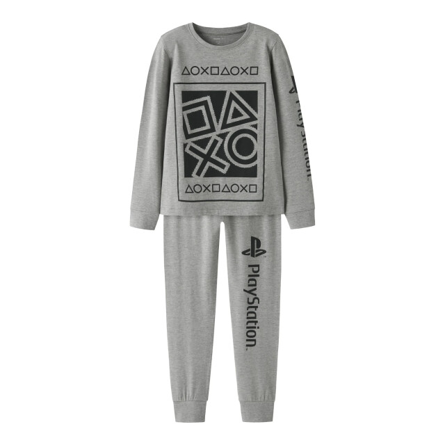 Name It Jongens lange pyjama set nkmolympos playstation print 13249574-Grey Melange large