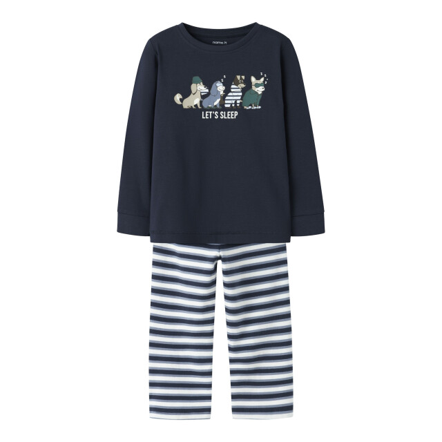 Name It Jongens lange pyjama set nmmramel gestreept donkerblauw 13249344-Navy Blazer large