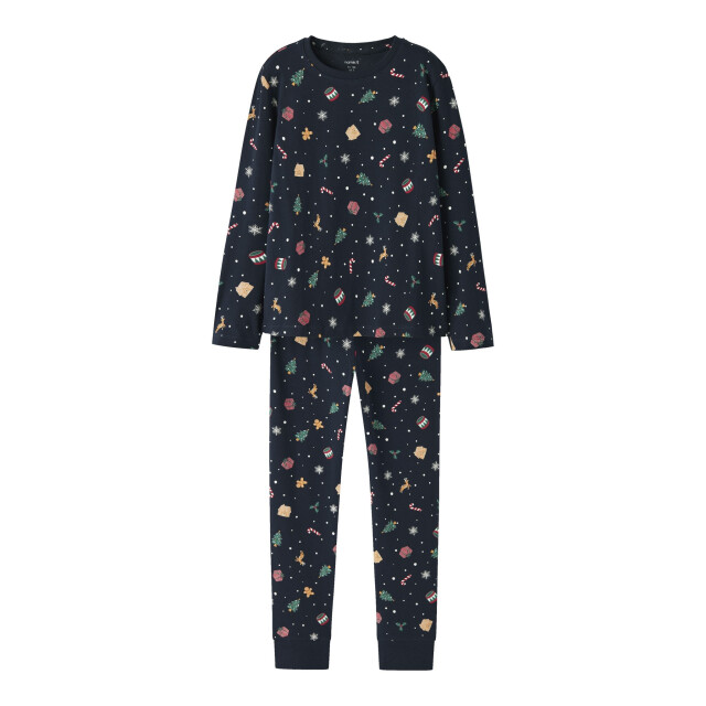 Name It Unisex kinder kerst pyjama set nknvismas donkerblauw 13234977-Navy Blazer Xmas AOP Navy large