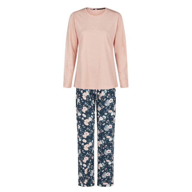 By Louise Dames pyjama set lang roze gebloemd BL-6020-02 large