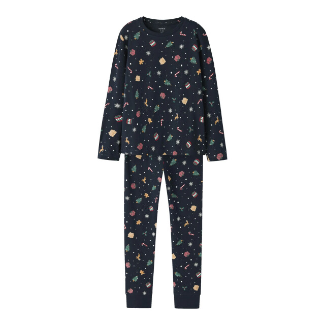 Name It Unisex kinder kerst pyjama set nknvismas donkerblauw 13234977-Navy Blazer Xmas AOP Navy large