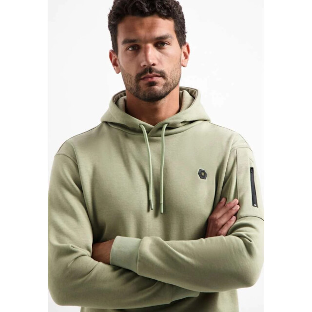 No Excess Sweater hooded brushed light moss 29130850-197 large