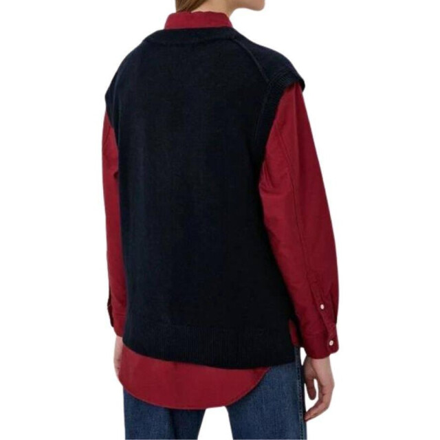 Tommy Hilfiger Dames geborduurd logo sweater vest UTNA369_navyblue large