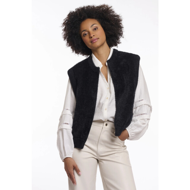 Rino & Pelle Elona.5002621 rino&pelle short waistcoat black Elona.5002621 Black large