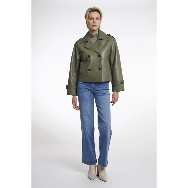 Rino & Pelle Lotte.3502511 rino en pelle double breasted leather jacket green ash Lotte.3502511 Green ash large
