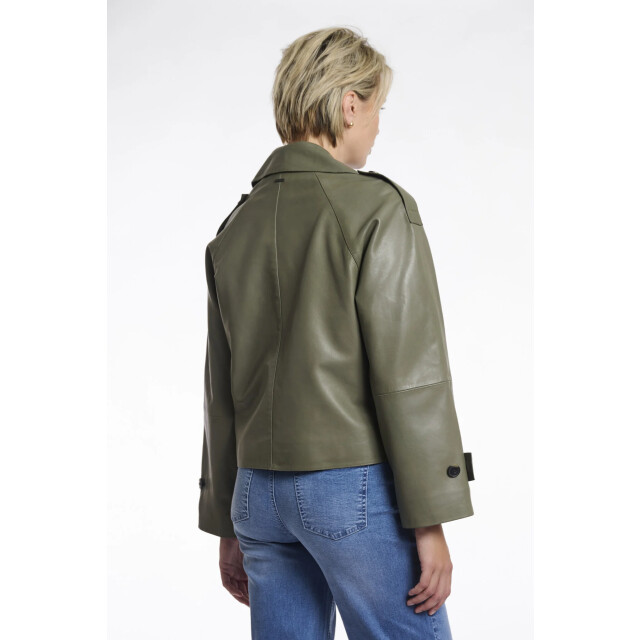 Rino & Pelle Lotte.3502511 rino en pelle double breasted leather jacket green ash Lotte.3502511 Green ash large